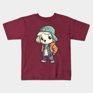 A cute dog wearing street fashion Kids T-Shirt